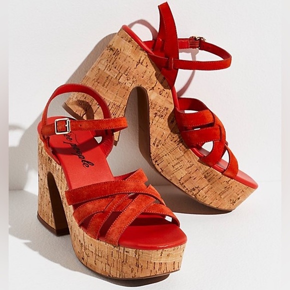 NWT Free People Lisbon MJ Platform Sandals Sunstar - Picture 1 of 12